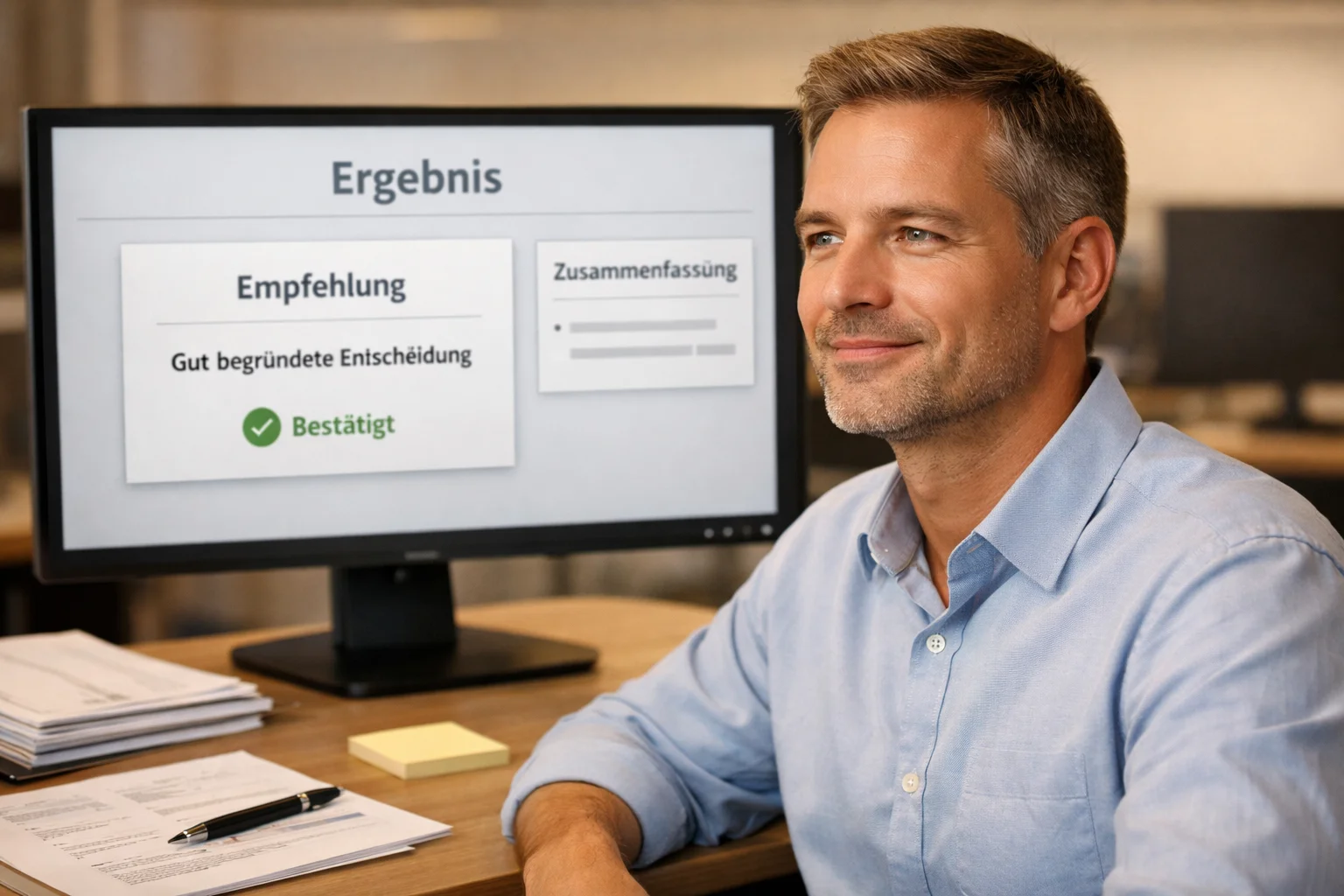 Analyst trifft fundierte Entscheidung basierend auf Daten