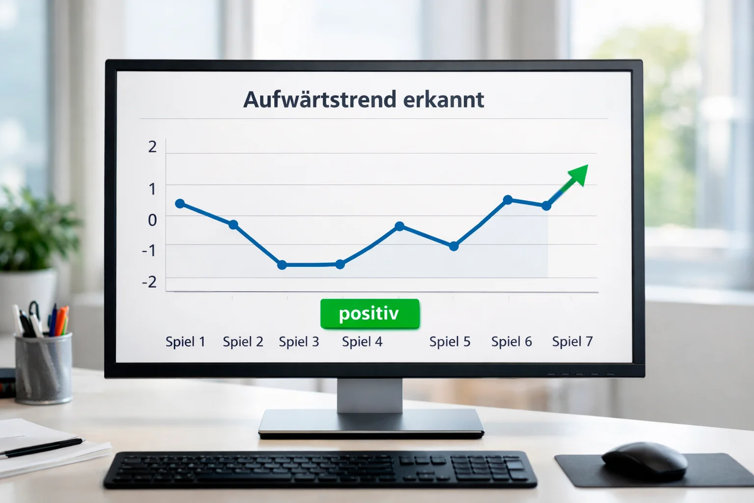Aufwärtstrend in einer Fußball-Datenanalyse